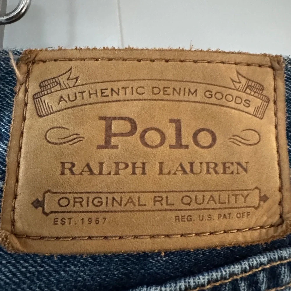 Polo Ralph‎ Lauren Men's Distressed Patchwork Jeans Button Fly Blue Size 36x32